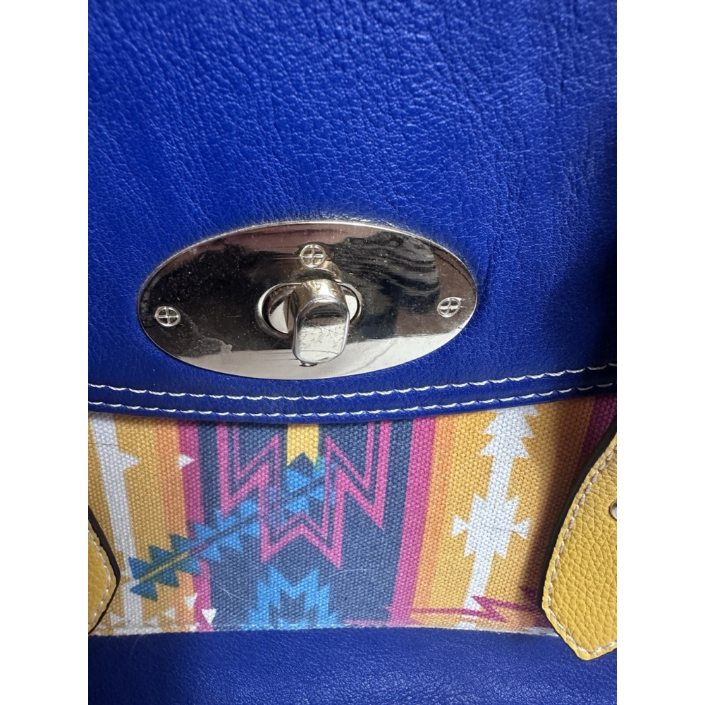 Cirque Du Soleil Blue Bag With Yellow Handle Aztec Print No Shoulder Strap - Picture 7 of 16